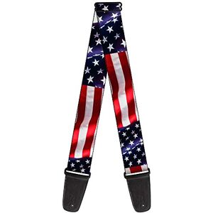 Buckle-Down Gitaarband Amerikaanse vlag levendig close-up 2 inch breed Buckle-Down Gitaarband Amerikaanse vlag levendig close-up 2 inch breed