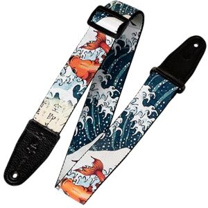 Levy's MPD2-016 Gitaarriemen Prints Poly met Leather Ends 2" Tattoo Coi Fish Levy's MPD2-016 Gitaarriemen Prints Poly met Leather Ends 2" Tattoo Coi Fish