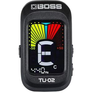 Boss TU-02 Chromatic Clip-On Tuner voor gitaar, bas en ukulele Betrouwbare en nauwkeurige tuner op batterijen met contrastrijk kleurendisplay en -garantie Boss TU-02 Chromatic Clip-On Tuner voor gitaar, bas en ukulele Betrouwbare en nauwkeurige tuner op batterijen met contrastrijk kleurendisplay en -garantie