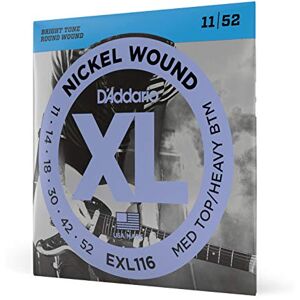 D'Addario EXL116 nikkelgewonden elektrische gitaarsnaren, Medium Top/Heavy Bottom, 11-52 D'Addario EXL116 nikkelgewonden elektrische gitaarsnaren, Medium Top/Heavy Bottom, 11-52