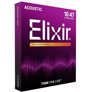 Elixir ® Strings fosforbronzen snaren voor twaalfsnarige akoestische gitaar met NANOWEB®-Coating, licht (.010-.047) Elixir ® Strings fosforbronzen snaren voor twaalfsnarige akoestische gitaar met NANOWEB®-Coating, licht (.010-.047)
