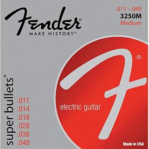 Fender Super Bullet® Strings for Electric Guitar, Nickel Plated Steel, Bullet End, 3250M Gauges .011-.049, (6) Fender Super Bullet® Strings for Electric Guitar, Nickel Plated Steel, Bullet End, 3250M Gauges .011-.049, (6)