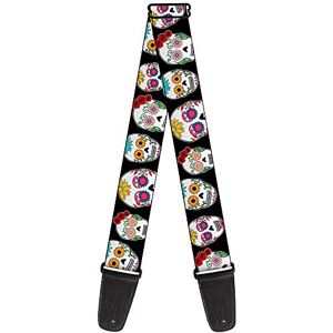 Buckle-Down GS-W37103 Gitaarband Verspringende Sugar Skulls CLOSE-UP Zwart/Multi Kleur, 2 "Breed 29-54" Lengte Buckle-Down GS-W37103 Gitaarband Verspringende Sugar Skulls CLOSE-UP Zwart/Multi Kleur, 2 "Breed 29-54" Lengte