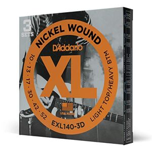 D'Addario EXL140-3D Nikkel Winding Elektrische/Gitaarsnaren, Dunne Hoge//Zware Lage snaren, 10-52, 3 sets