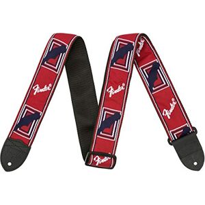 Fender Monogrammed Strap, Fully adjustable length (36",58"), Red/Black/Blue Fender Monogrammed Strap, Fully adjustable length (36",58"), Red/Black/Blue