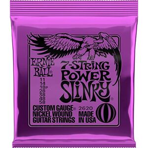 Ernie Ball Power Slinky 7-snarige nikkelgewonden snaren voor elektrische gitaar, 11-58 gauge Ernie Ball Power Slinky 7-snarige nikkelgewonden snaren voor elektrische gitaar, 11-58 gauge