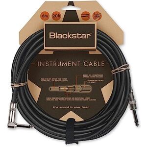 BLACKSTAR 6 m (20 ft) instrumentenkabel ¼ rechte jack naar ¼ schuine jack kabel voor bas/elektrische gitaar/elektro-akoestische/toetsenbord/versterker BLACKSTAR 6 m (20 ft) instrumentenkabel ¼ rechte jack naar ¼ schuine jack kabel voor bas/elektrische gitaar/elektro-akoestische/toetsenbord/versterker