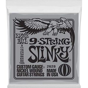 Ernie Ball P02628 Slinky 9-String Nickel Wound Electric Guitar Strings 9-105 Gauge Ernie Ball P02628 Slinky 9-String Nickel Wound Electric Guitar Strings 9-105 Gauge