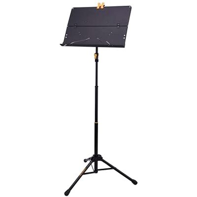 Hercules Orkest muziekstandaard, EZ Grip, gesloten muzieksteun, opvouwbaar Hercules Orkest muziekstandaard, EZ Grip, gesloten muzieksteun, opvouwbaar