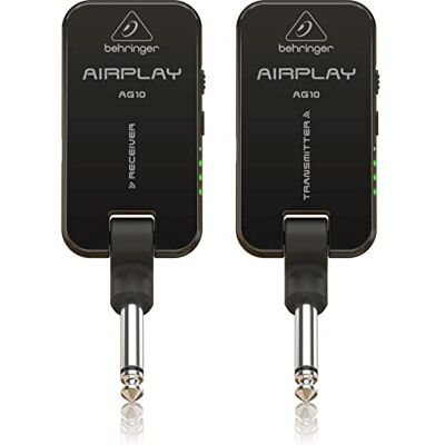 Behringer Airplay gitaar AG10, hoogwaardig, 2,4 GHz, draadloos gitaarsysteem met uiterst lage vertraging en oplaadbare batterij. Behringer Airplay gitaar AG10, hoogwaardig, 2,4 GHz, draadloos gitaarsysteem met uiterst lage vertraging en oplaadbare batterij.