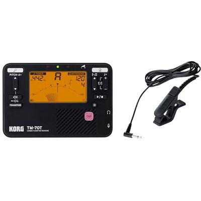 Korg TM70 Gecombineerde Metronoom en Chromatische Stemapparaten/Tuner met Contactmicrofoon Zwart Korg TM70 Gecombineerde Metronoom en Chromatische Stemapparaten/Tuner met Contactmicrofoon Zwart
