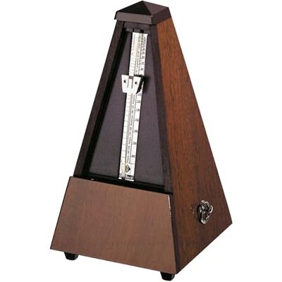 Wittner Metronoom Taktell Piramidevorm Systeem Maelzel Serie 810 Massief houten behuizing Met bel Echt notenhout mat 814M Mechanisch opwindbaar Made in Germany Wittner Metronoom Taktell Piramidevorm Systeem Maelzel Serie 810 Massief houten behuizing Met bel Echt notenhout mat 814M Mechanisch opwindbaar Made in Germany