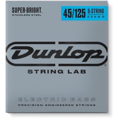 Dunlop DBSBS45125 Super Bright Bass snaren, roestvrij staal, Light, .045-.125, 5 snaren / Set 5 bladzijden Medium Dunlop DBSBS45125 Super Bright Bass snaren, roestvrij staal, Light, .045-.125, 5 snaren / Set 5 bladzijden Medium