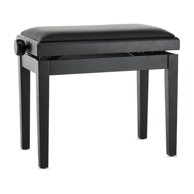 GEWA Pianobank Deluxe Vinyl Zwart hoogglans Massief hout Vinyl stoelbekleding 52x30cm zitting In hoogte verstelbaar Sterke bevestiging 2t breukbelasting GEWA Pianobank Deluxe Vinyl Zwart hoogglans Massief hout Vinyl stoelbekleding 52x30cm zitting In hoogte verstelbaar Sterke bevestiging 2t breukbelasting