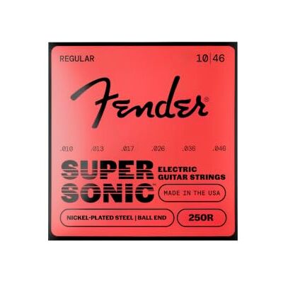 Fender SuperSonic 250R elektrische gitaar snaren Nickel 10-46 Vernikkeld staal, heldere, krachtige klank, standaard snaardikte 10-46, rock en blues, kogelvormig uiteinde Fender SuperSonic 250R elektrische gitaar snaren Nickel 10-46 Vernikkeld staal, heldere, krachtige klank, standaard snaardikte 10-46, rock en blues, kogelvormig uiteinde