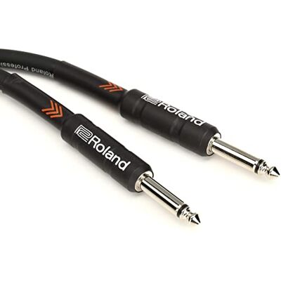 Roland Zwarte serie instrumentkabel, recht/recht 1/4-inch aansluiting, 5-voet Roland Zwarte serie instrumentkabel, recht/recht 1/4-inch aansluiting, 5-voet