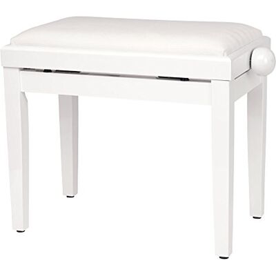 Classic Cantabile Pianobank wit hoogglans In hoogte verstelbaar van 47-56cm Pianokruk met spindelmechanisme Zitting 55 x 32cm, kruk met velours bekleding, stabiel Classic Cantabile Pianobank wit hoogglans In hoogte verstelbaar van 47-56cm Pianokruk met spindelmechanisme Zitting 55 x 32cm, kruk met velours bekleding, stabiel