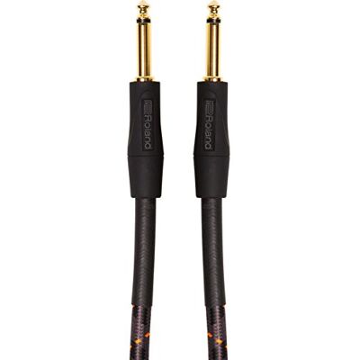 Roland Gouden serie patch/pedaalkabel recht 6,3 mm jack stekker, lengte: 3 m RIC-G10 Roland Gouden serie patch/pedaalkabel recht 6,3 mm jack stekker, lengte: 3 m RIC-G10