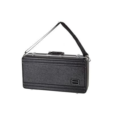 Crossrock ABS Trompet Case Mat zwarte schelp, blauwe pluche interieur, schouderriem Rechthoekige hardshell voor Bb Trompet Crossrock ABS Trompet Case Mat zwarte schelp, blauwe pluche interieur, schouderriem Rechthoekige hardshell voor Bb Trompet