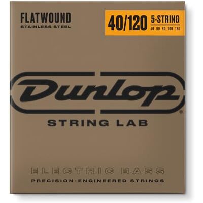 Dunlop DBFS40120 bassaren, plat, lang, 5 snaren, 40-120 Dunlop DBFS40120 bassaren, plat, lang, 5 snaren, 40-120