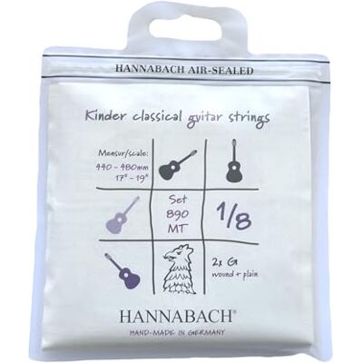 Hannabach Klassieke gitaarsnaren Serie 890 MT voor 1/8 kindergitaar Mensuur: 44-48 cm Set 2 G-snaren 890MT 1/8 Hannabach Klassieke gitaarsnaren Serie 890 MT voor 1/8 kindergitaar Mensuur: 44-48 cm Set 2 G-snaren 890MT 1/8