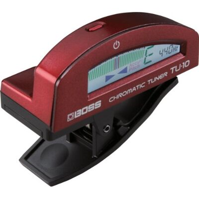 Boss TU-10-RD guitar tuning unit, clip-on tuner met ''True Colour'' display, volledige visuele ervaring, rood Boss TU-10-RD guitar tuning unit, clip-on tuner met ''True Colour'' display, volledige visuele ervaring, rood