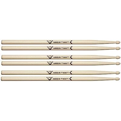Vater Drumsticks VSP35BCL 5B Classics Serie Hickory Houten Tip 3 Paar Pack Vater Drumsticks VSP35BCL 5B Classics Serie Hickory Houten Tip 3 Paar Pack
