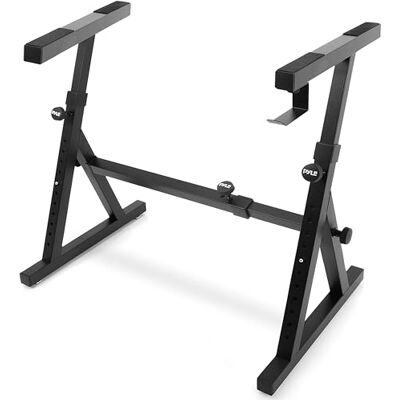 Pyle Keyboard Piano Standaard, Instelbaar en Opvouwbaar, Z-Vormig, met Schuimgevoerd Armen, Geschikt voor Reizen en Opslag Pyle Keyboard Piano Standaard, Instelbaar en Opvouwbaar, Z-Vormig, met Schuimgevoerd Armen, Geschikt voor Reizen en Opslag
