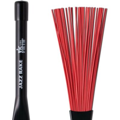 Vic Firth Brushes Jazz Rake Retractable Red Plastic Handle Vic Firth Brushes Jazz Rake Retractable Red Plastic Handle