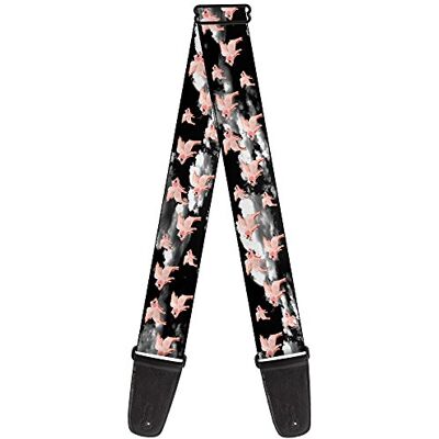 Buckle-Down Gitaarband 34-60 Inches Flying Pigs Zwart/Wit/Roze Buckle-Down Gitaarband 34-60 Inches Flying Pigs Zwart/Wit/Roze