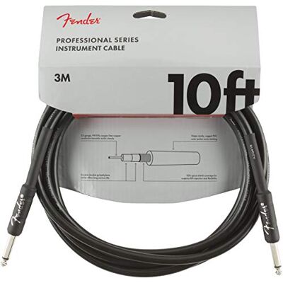 Fender Professional Series Instrumentkabel, Rechte Jack, 3 m Geluidsarme gitaarkabel, zuurstofvrije koperen geleider, vernikkelde 1/4"-aansluitingen, live optredens, studio, recht/recht. Fender Professional Series Instrumentkabel, Rechte Jack, 3 m Geluidsarme gitaarkabel, zuurstofvrije koperen geleider, vernikkelde 1/4"-aansluitingen, live optredens, studio, recht/recht.