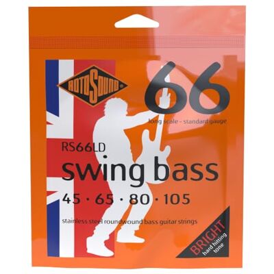 Rotosound Snaren voor Elektrische Bas SWING 66 STAINLESS SETS 4-Snaren RS66LD Stainless Standard 45-105 Rotosound Snaren voor Elektrische Bas SWING 66 STAINLESS SETS 4-Snaren RS66LD Stainless Standard 45-105