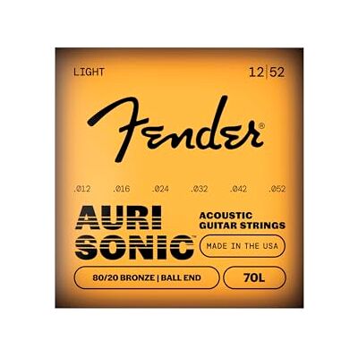 Fender AuriSonic 70L Akoestische Gitaarsnaren 80/20 Brons Light 12-52 80/20 brons, heldere, scherpe klank, lichte snaardikte 12-52, fingerpicking, folk, country, singer-songwriter Fender AuriSonic 70L Akoestische Gitaarsnaren 80/20 Brons Light 12-52 80/20 brons, heldere, scherpe klank, lichte snaardikte 12-52, fingerpicking, folk, country, singer-songwriter
