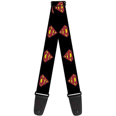 Buckle-Down GS-WSM010 Gitaarband Superman Shield Zwart 2 Inch Breedte, 86,4-152,4 cm Buckle-Down GS-WSM010 Gitaarband Superman Shield Zwart 2 Inch Breedte, 86,4-152,4 cm