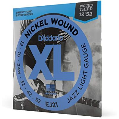 D'Addario XL Nickel EJ21 Elektrische Gitaarsnaren Jazz Light 12-52 D'Addario XL Nickel EJ21 Elektrische Gitaarsnaren Jazz Light 12-52