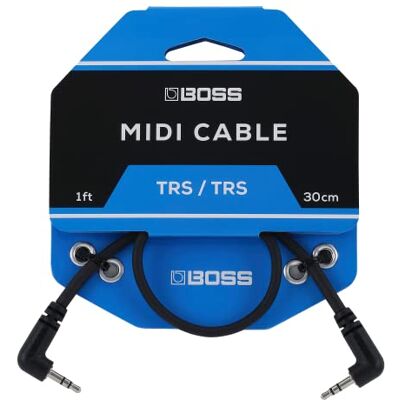 Boss BCC-1-3535 1ft / 30cm Ruimtebesparende 3,5 mm TRS MIDI-kabel biedt eersteklas connectiviteit voor -pedalen Boss BCC-1-3535 1ft / 30cm Ruimtebesparende 3,5 mm TRS MIDI-kabel biedt eersteklas connectiviteit voor -pedalen