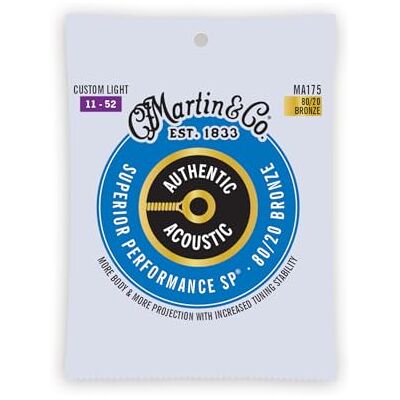 Martin MA175 Authentieke Akoestische SP 80/20 Brons Aangepast Licht (11-52) Martin MA175 Authentieke Akoestische SP 80/20 Brons Aangepast Licht (11-52)
