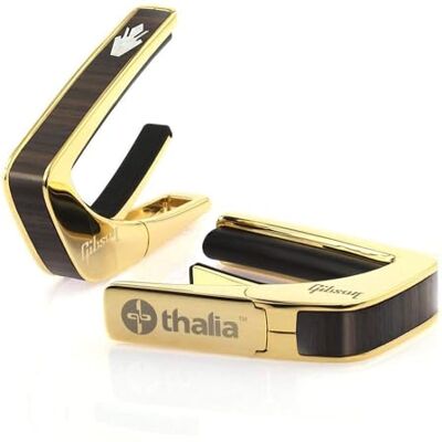 Thalia Gibson by capodastro met gouden afwerking, palissander met parelmoeren Holly-toetsmarkeringen Thalia Gibson by capodastro met gouden afwerking, palissander met parelmoeren Holly-toetsmarkeringen