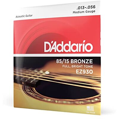 D'Addario Gitaarsnaren westerngitaar gitaarsnaren akoestische gitaar snaren westerngitaar het populairste snarenmerk wereldwijd EZ930 85/15 brons medium (13-56) D'Addario Gitaarsnaren westerngitaar gitaarsnaren akoestische gitaar snaren westerngitaar het populairste snarenmerk wereldwijd EZ930 85/15 brons medium (13-56)
