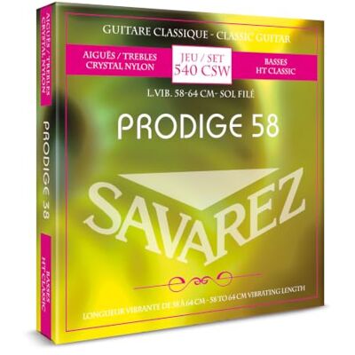 Savarez Klassieke gitaarsnaren Prodige 38 1/8-3/4 maat 3/4-7/8 nylon Gw 540CSW Savarez Klassieke gitaarsnaren Prodige 38 1/8-3/4 maat 3/4-7/8 nylon Gw 540CSW