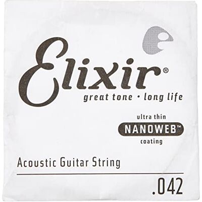 Elixir ® Strings 80/20 bronzen losse snaar voor akoestische gitaar met NANOWEB®-Coating (.042) Elixir ® Strings 80/20 bronzen losse snaar voor akoestische gitaar met NANOWEB®-Coating (.042)