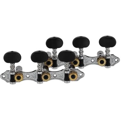 GEWA mechaniek voor klassieke gitaar Nylonas Ø 9,5 mm zwart Asafstand 35 mm Acrylnoppen geschroefd Set Chroom Glans zonder Lyra GEWA mechaniek voor klassieke gitaar Nylonas Ø 9,5 mm zwart Asafstand 35 mm Acrylnoppen geschroefd Set Chroom Glans zonder Lyra