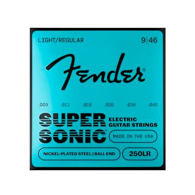 Fender Super 250 Electric Guitar Strings, Nickel Plated Steel, Ball End, 250LR Gauges .009-.046, (6) Fender Super 250 Electric Guitar Strings, Nickel Plated Steel, Ball End, 250LR Gauges .009-.046, (6)