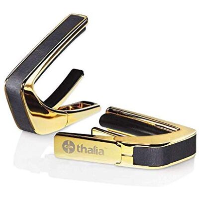 Thalia Exotic Wood Series capodaster met gouden afwerking en UV-geëmbosseerd ebbenhouten inleg Thalia Exotic Wood Series capodaster met gouden afwerking en UV-geëmbosseerd ebbenhouten inleg