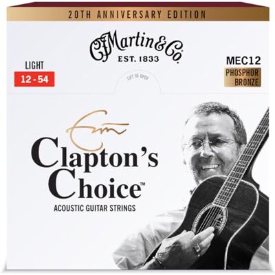 Martin MEC12LTD20 Claptons Choice 20-jarig jubileum akoestische gitaarsnaren, lichtmeter (12-54) Martin MEC12LTD20 Claptons Choice 20-jarig jubileum akoestische gitaarsnaren, lichtmeter (12-54)