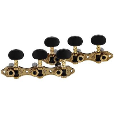 GEWA mechaniek voor klassieke gitaar Nylonas Ø 9,5 mm zwart Asafstand 35 mm Acrylnoppen geschroefd Set Goudkleurig zonder Lyra GEWA mechaniek voor klassieke gitaar Nylonas Ø 9,5 mm zwart Asafstand 35 mm Acrylnoppen geschroefd Set Goudkleurig zonder Lyra