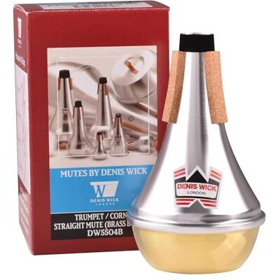 Denis Wick Trompetdemper, recht recht/messing zilver Denis Wick Trompetdemper, recht recht/messing zilver
