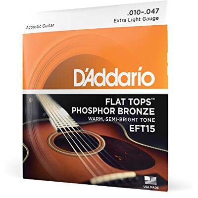 D'Addario Gitaarsnaren, westerngitaar, akoestische gitaar, akoestische gitaarsnaren, EFT15 fosfor bronzen snarenset 0,025 cm 0,12 cm D'Addario Gitaarsnaren, westerngitaar, akoestische gitaar, akoestische gitaarsnaren, EFT15 fosfor bronzen snarenset 0,025 cm 0,12 cm