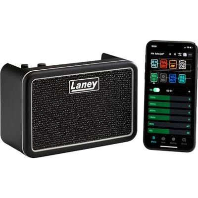 Laney PRISM MINI draagbare slimme gitaarversterker, app-gestuurde oefenversterker met 100 voorinstellingen, 17 Amp-modellen, 32 effecten, ingebouwde tuner, 14-uurs batterij, voor elektrische, bas- en Laney PRISM MINI draagbare slimme gitaarversterker, app-gestuurde oefenversterker met 100 voorinstellingen, 17 Amp-modellen, 32 effecten, ingebouwde tuner, 14-uurs batterij, voor elektrische, bas- en