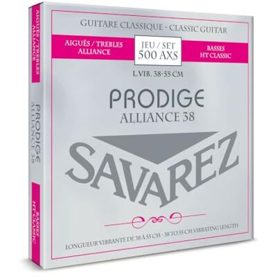Savarez Klassieke Gitaar Snaren Prodige 38 1/8-3/4 Size 1/8-1/2 Carbon 500 AXS, Grijs Savarez Klassieke Gitaar Snaren Prodige 38 1/8-3/4 Size 1/8-1/2 Carbon 500 AXS, Grijs